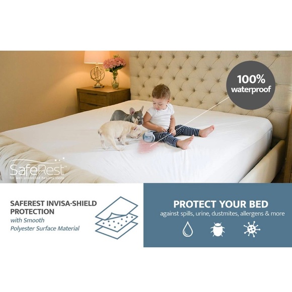 SafeRest - 100% Waterproof Mattress Protector - Twin XL - Picture 2 of 9